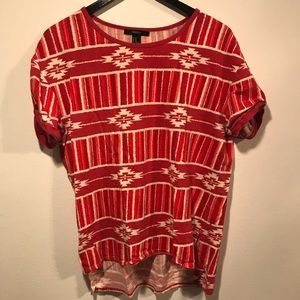 FOREVER 21 Southwest Print Red T-Shirt